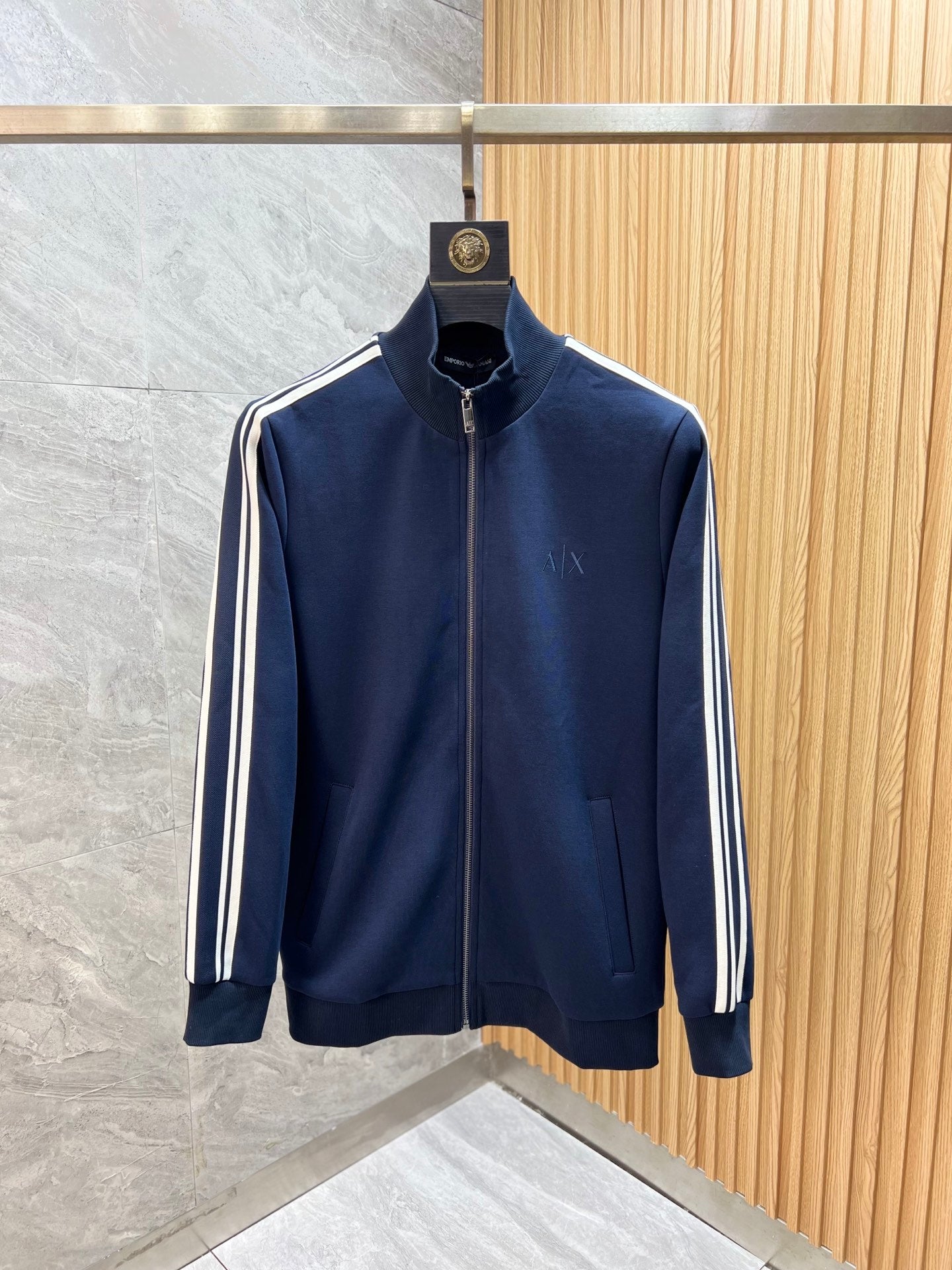 Armani Exchange Men's Navy Blue Tracksuit For Elevated Casual Style
