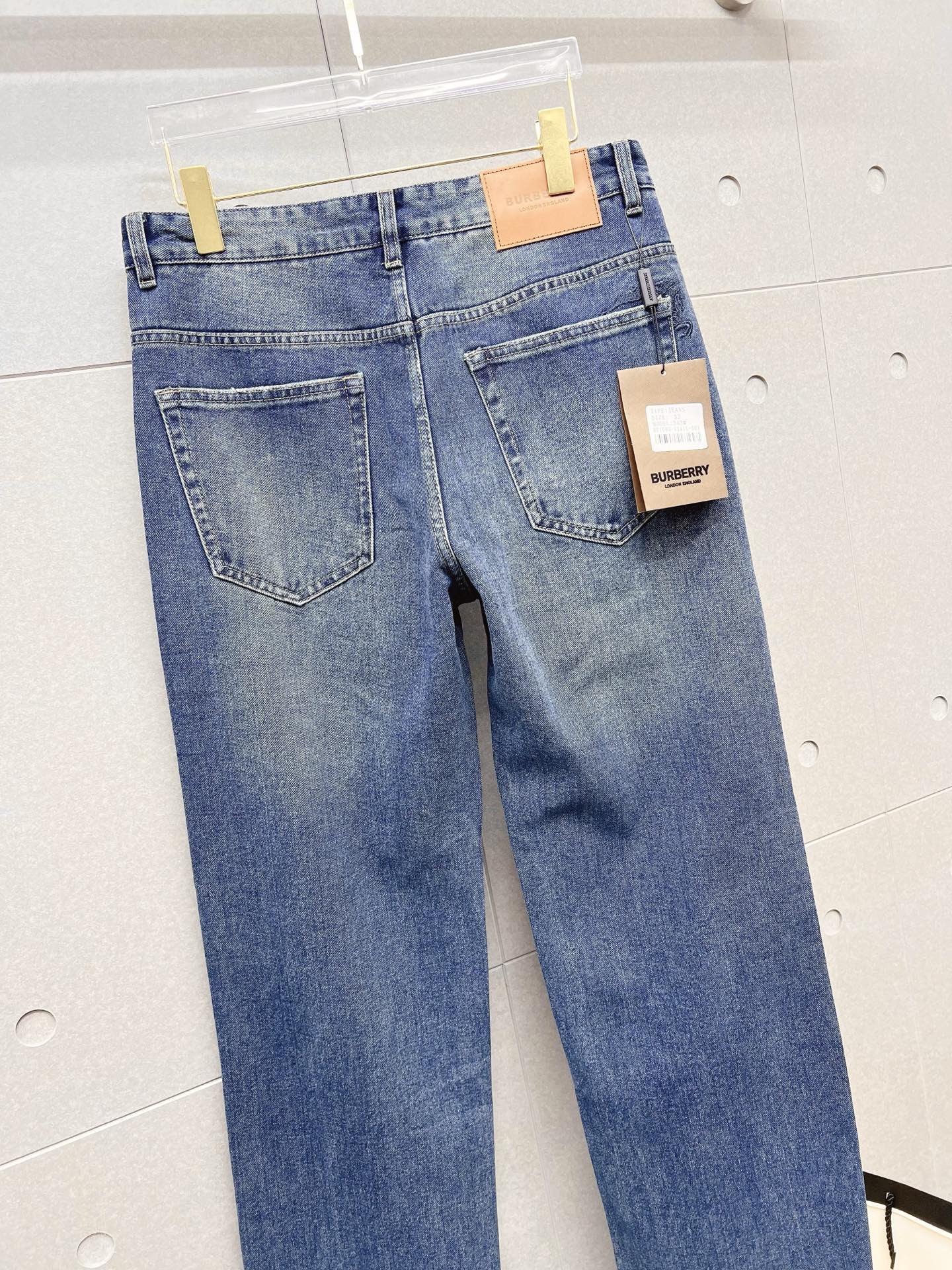 Burberry Men's Blue Denim Jeans With Classic Design