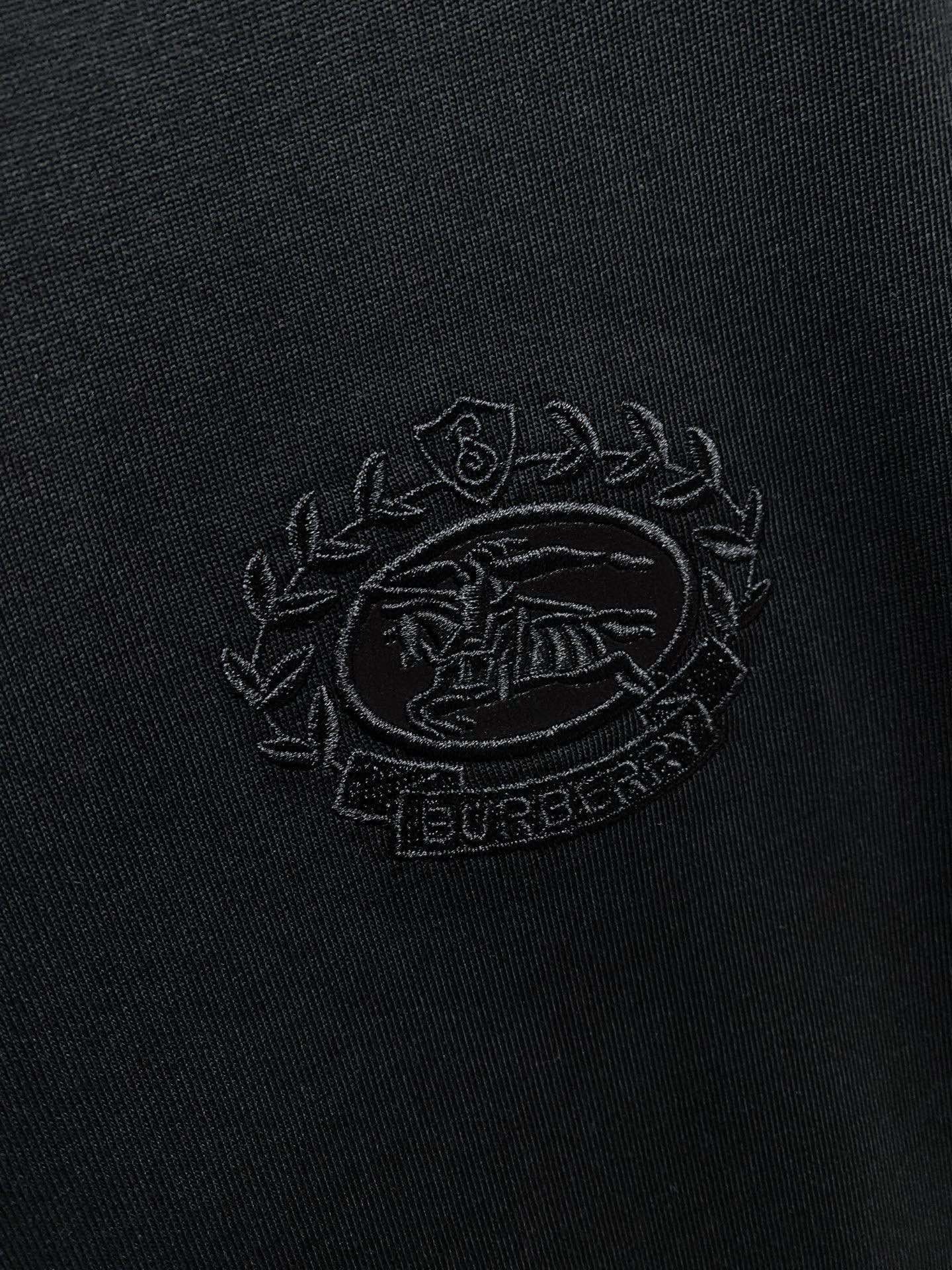 Burberry Men's Black Short - Sleeve Tracksuit With Check Accents