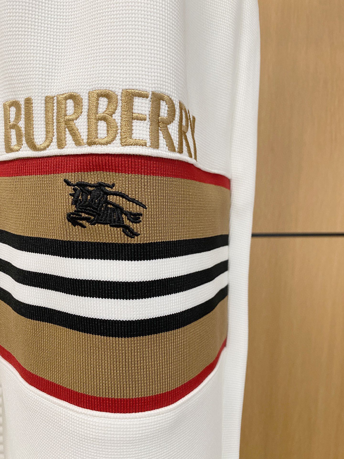 Burberry Men's White Tracksuit With Signature Stripes And Logo