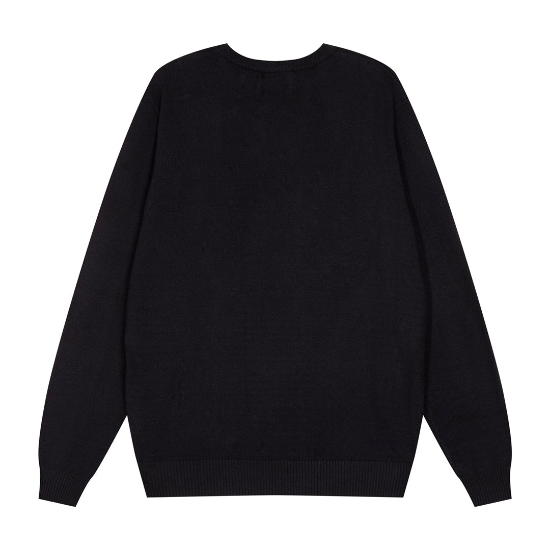 Balenciaga Black Crew Neck Sweater With Circular Brand Patches