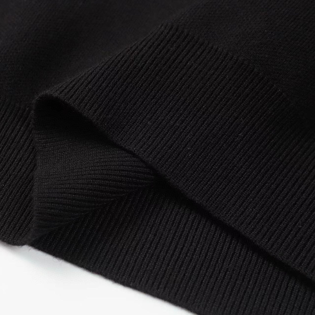 Balenciaga Black Crew Neck Sweater With Circular Brand Patches