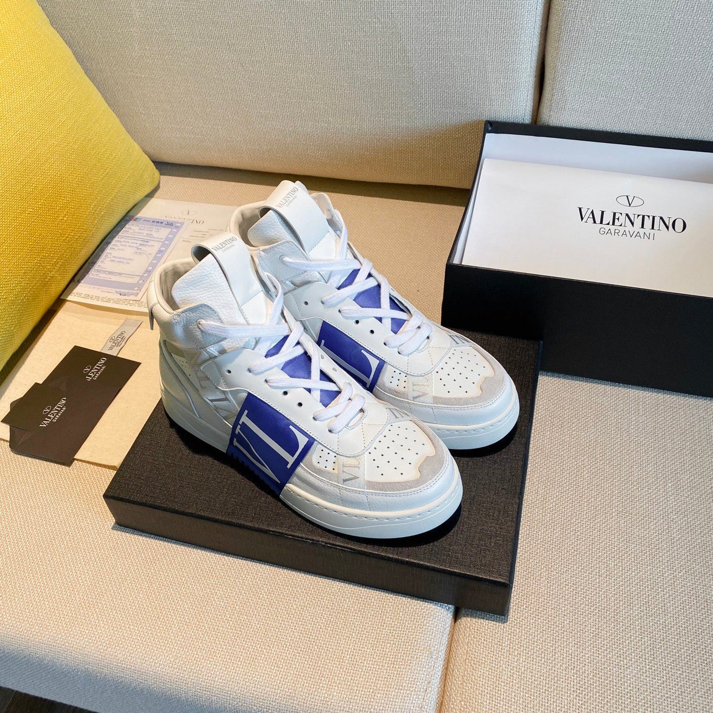 Valentino Men's Luxury Sneakers Fashion Mesh Design Casual Athletic Shoes