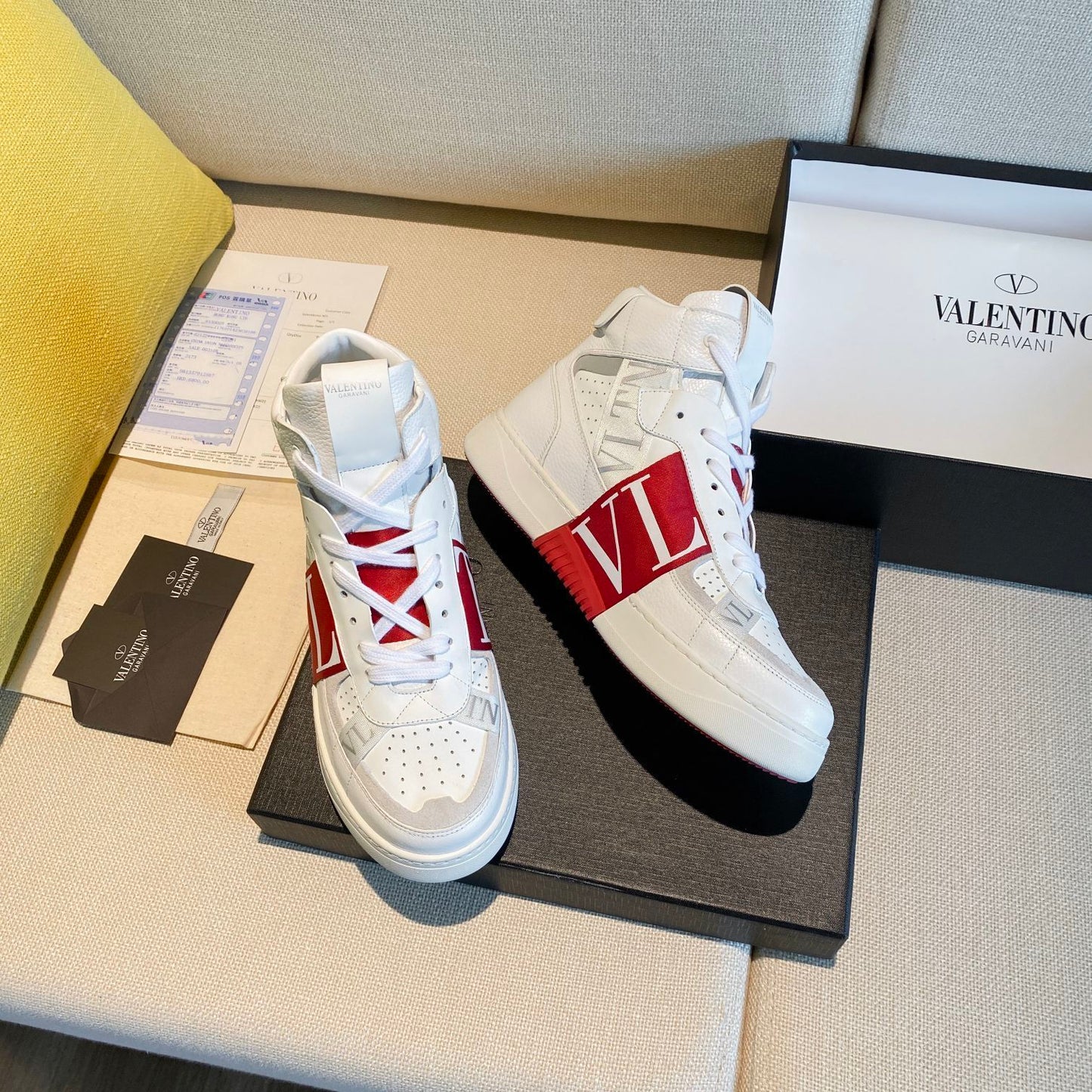 Valentino Men's Luxury Sneakers Fashion Mesh Design Casual Athletic Shoes