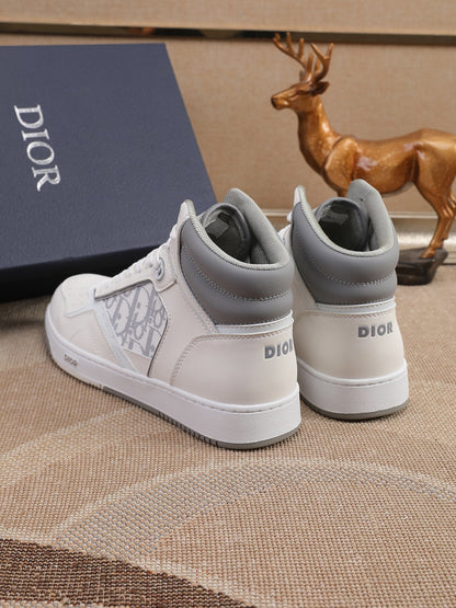 Dior Men's High Top Sneakers with Oblique Pattern and Adjustable Strap