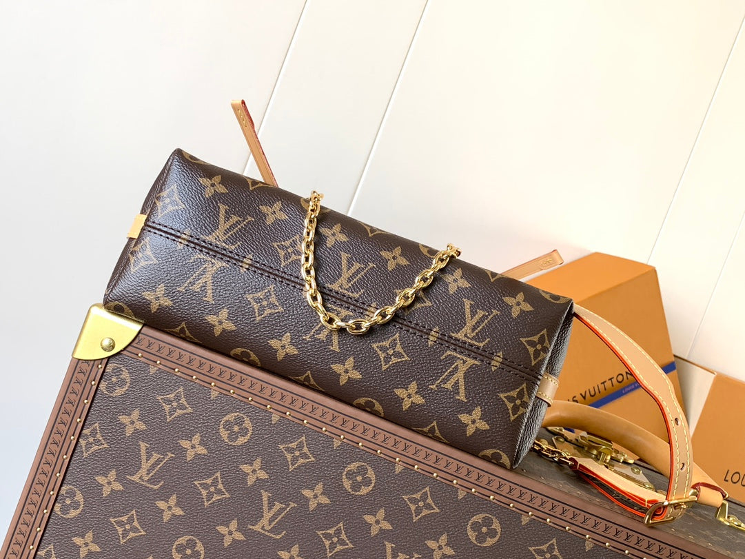 High Quality Louis Vuitton Handbag with Classic Monogram Pattern and Chain Strap