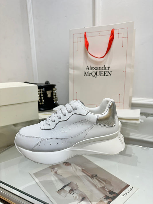 Alexander McQueen Unisex Oversized Sneakers With Metallic Heel Accents