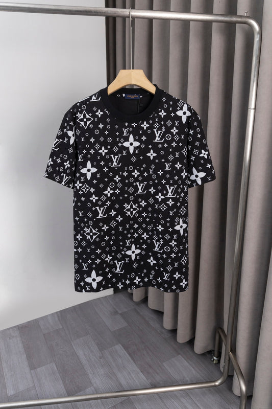 Louis Vuitton Monogram Printed White Short Sleeve T Shirt for Fashion Enthusiasts