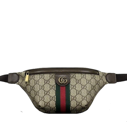 Chic Gucci Fanny Pack with Iconic GG Pattern and Distinctive Stripes for Trendsetters 839106