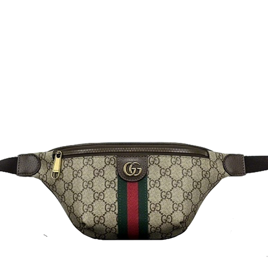 Chic Gucci Fanny Pack with Iconic GG Pattern and Distinctive Stripes for Trendsetters 839106