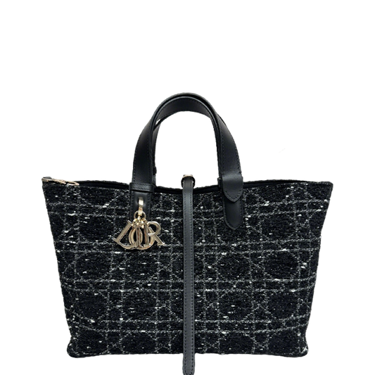Chic Dior Toujours Tote Bag With Signature Pattern And Metallic Logo Charm For Fashion Lovers D2822