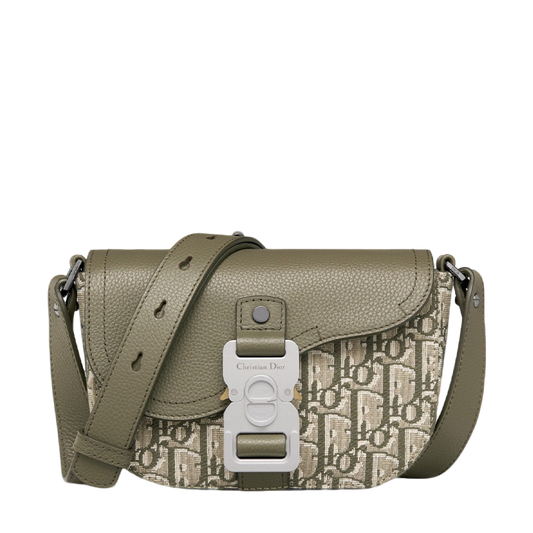 Chic Dior Saddle Bag With Monogram Canvas And Leather Flap 93366