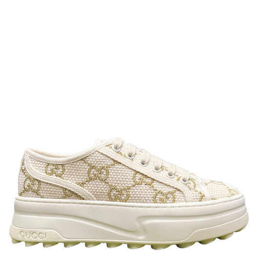Gucci TENNIS 1977 Women's Platform Sneakers With GG Pattern