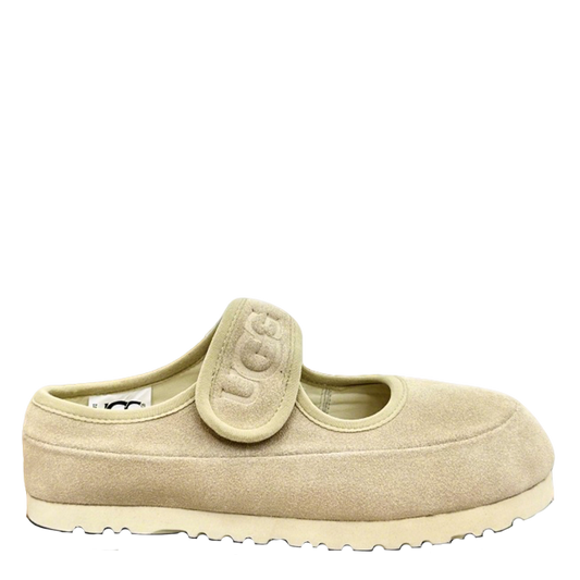 UGG Beige Suede Mary Jane Shoes With Logo Strap