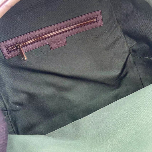 Gucci Beige Ebony GG Supreme Canvas Backpack With Web Stripe And Gold Tone Double G 834466