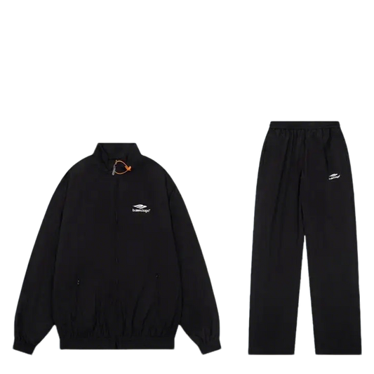 Balenciaga Black Tracksuit With Zip - Up Jacket And Sweatpants