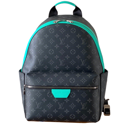 Stylish Louis Vuitton Monogram Backpack With Turquoise Accents And Functional Design