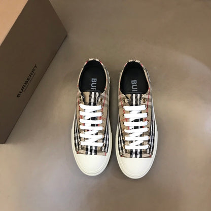 Burberry Unisex Classic Plaid Canvas Sneakers Fashionable Comfortable Footwear For Men And Women With Iconic Check Design