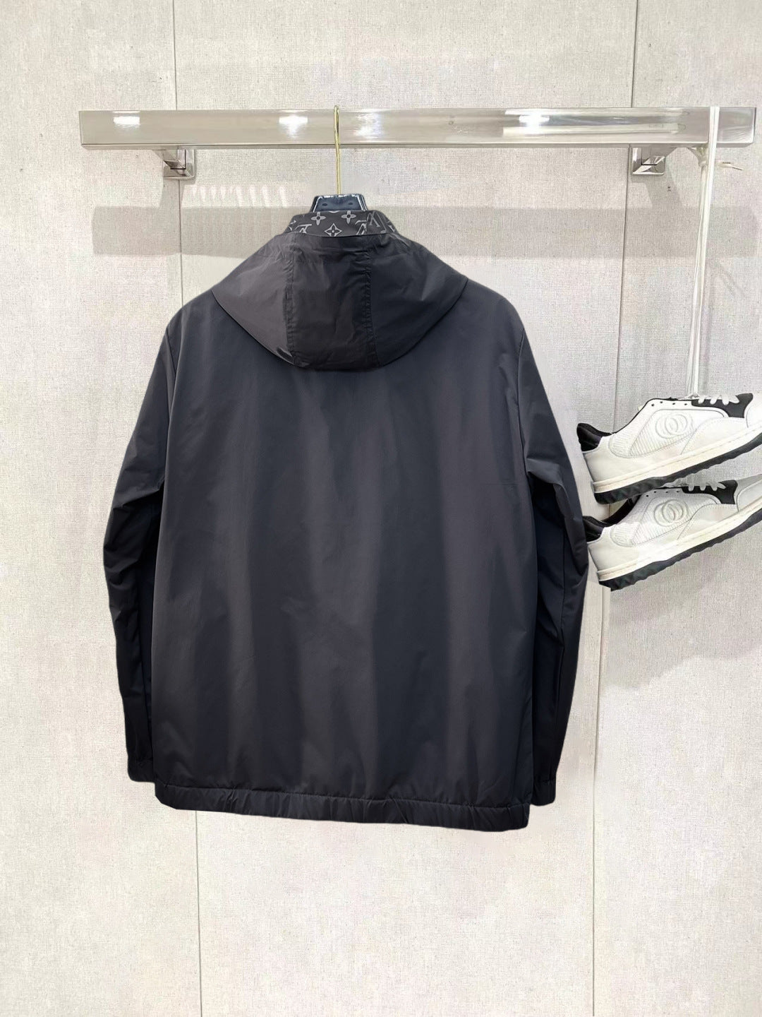 Louis Vuitton Men's Embossed Monogram Hooded Zip-Up Jacket
