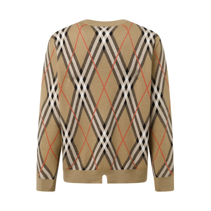 Burberry Men's Argyle Check Crew Neck Knitted Sweater