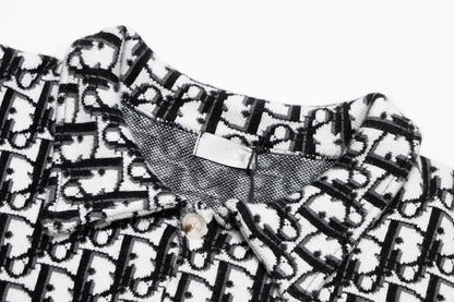 Dior Inspired Monogram Patterned Long Sleeve Sweater For Style