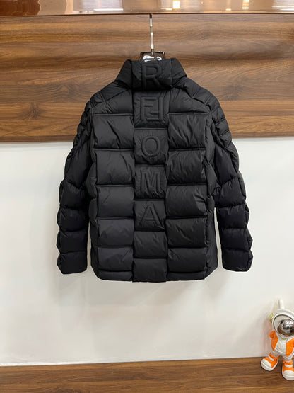 Fendi Black High - Neck Down Jacket For Chic Winter Warmth