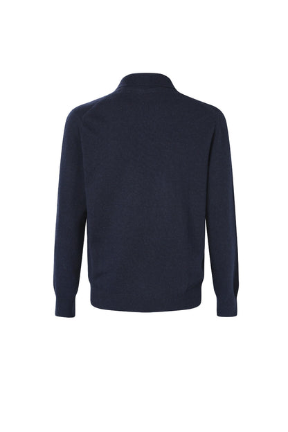 Burberry Men's Zip Neck Cashmere Sweater In Navy