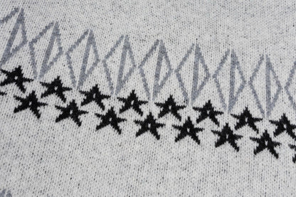 Dior Star And Geometric Pattern Crew Neck Long Sleeve Sweater