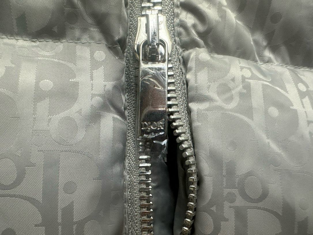 Stylish Silver Dior Puffer Jacket For Cold - Weather Elegance