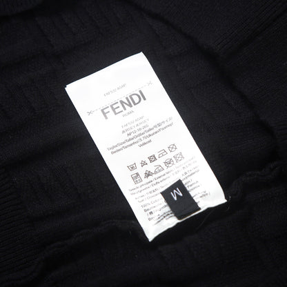 Fendi Black Crew Neck Sweater With Textured Pattern