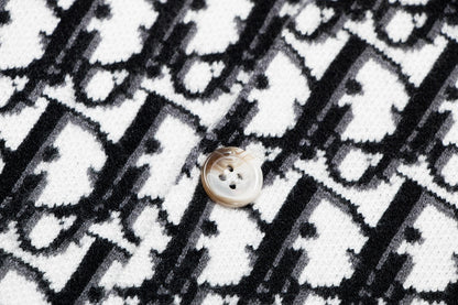 Dior Inspired Monogram Patterned Long Sleeve Sweater For Style