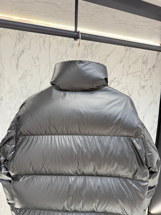 Prada Black High - Neck Down Jacket With Triangle Logo