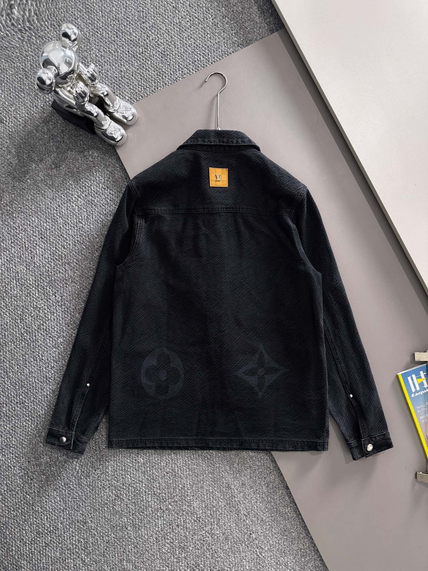 Louis Vuitton Denim Jacket with Decorative Studs and Subtle Monogram