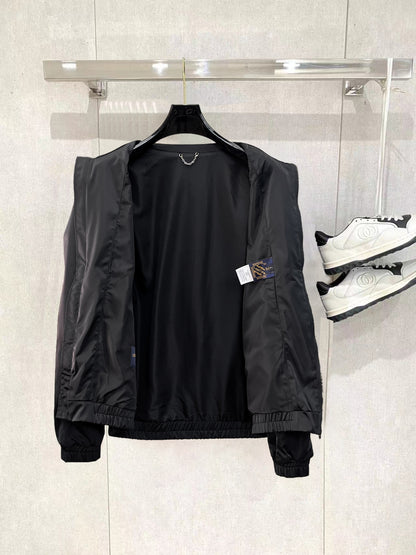 Louis Vuitton Men's Monogram Zip-Up Jacket with Stand Collar & Signature Hardware