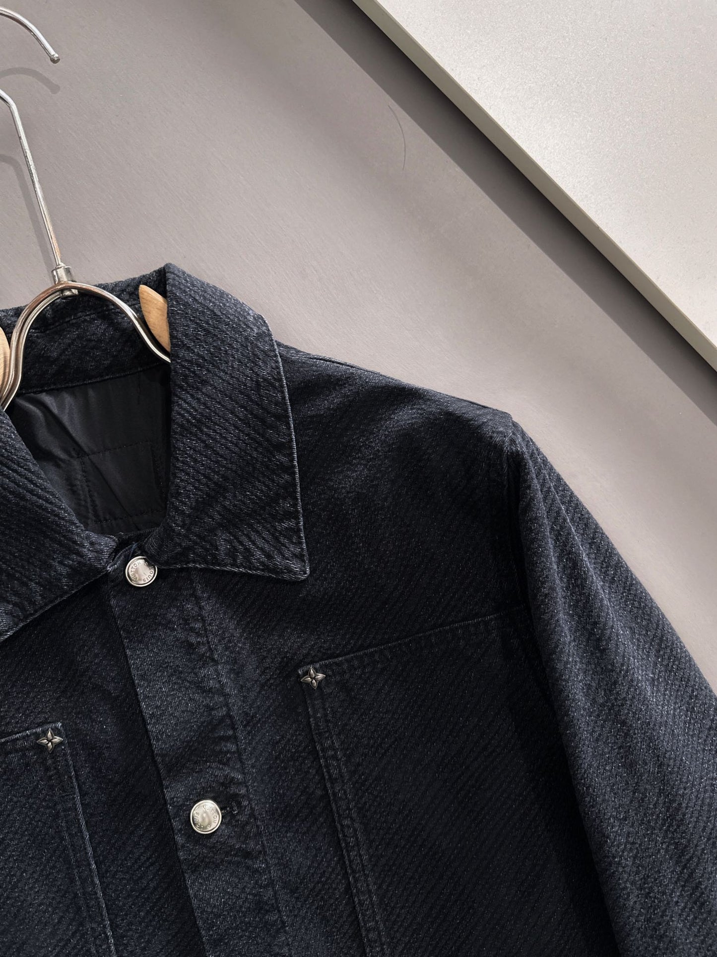 Louis Vuitton Denim Jacket with Decorative Studs and Subtle Monogram