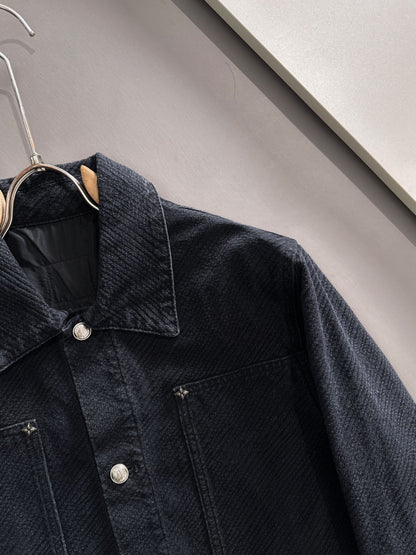 Louis Vuitton Denim Jacket with Decorative Studs and Subtle Monogram