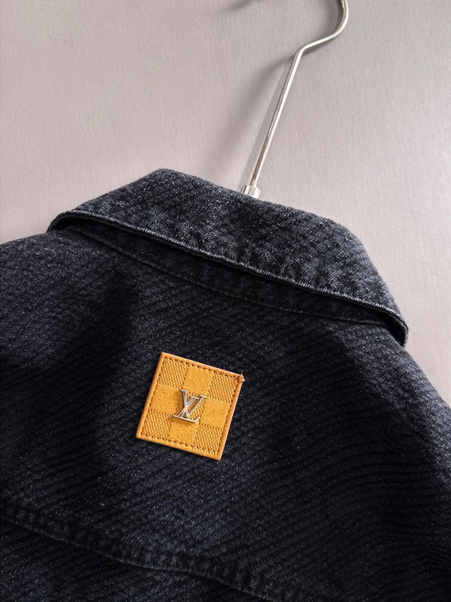 Louis Vuitton Denim Jacket with Decorative Studs and Subtle Monogram