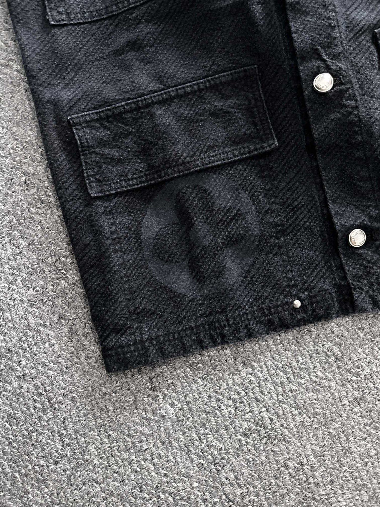 Louis Vuitton Denim Jacket with Decorative Studs and Subtle Monogram
