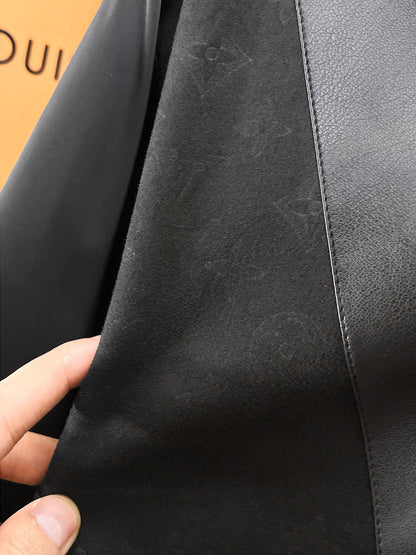 Louis Vuitton Men's Monogram Zip-Up Jacket with Stand Collar & Signature Hardware