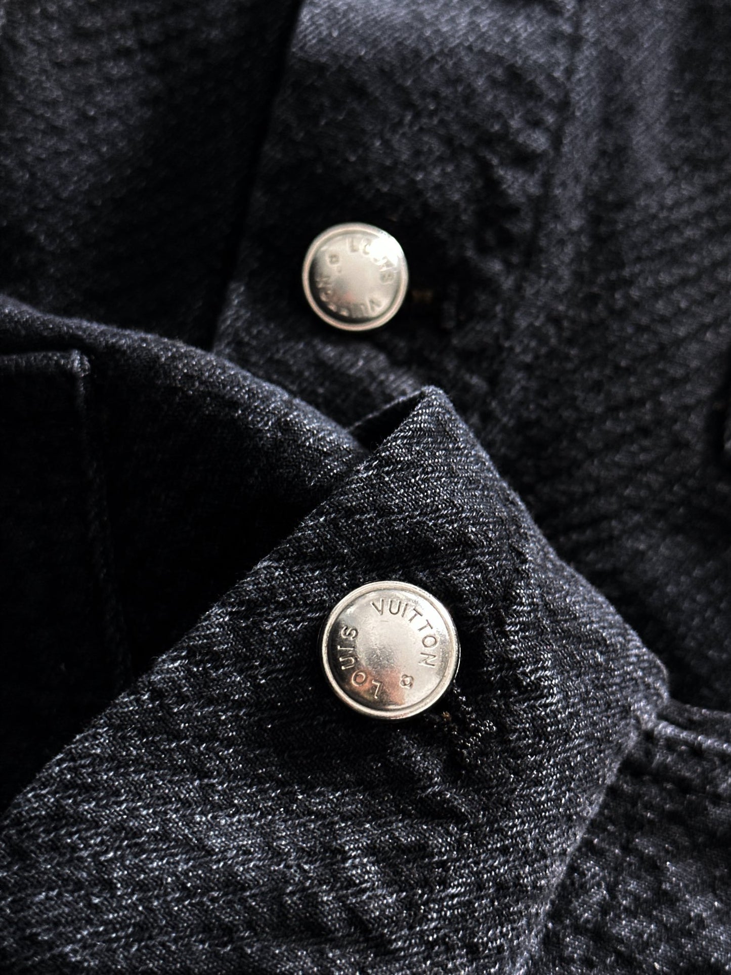 Louis Vuitton Denim Jacket with Decorative Studs and Subtle Monogram