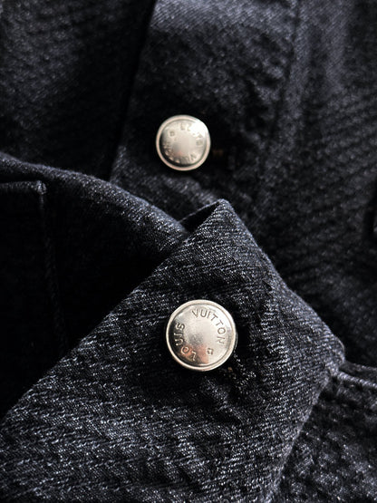Louis Vuitton Denim Jacket with Decorative Studs and Subtle Monogram