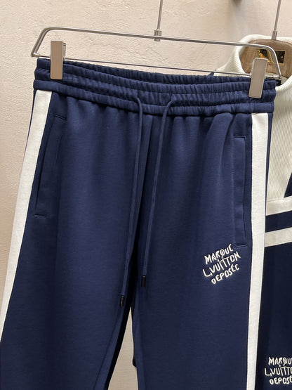 Louis Vuitton Men's Tracksuit Set, Zip-Up Jacket and Sweatpants, Designer Sportswear Outfit