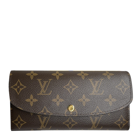 Classic Louis Vuitton Monogram Canvas Long Wallet With Gold Button For Timeless Elegance M60696