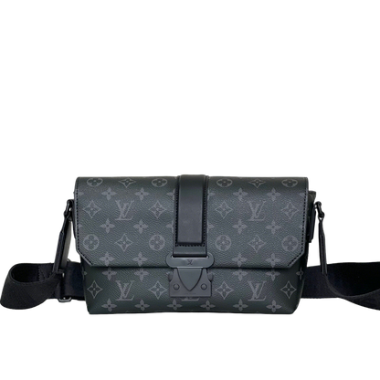 Stylish Louis Vuitton Monogram Canvas Crossbody Bag With Black Buckle Accent M23741