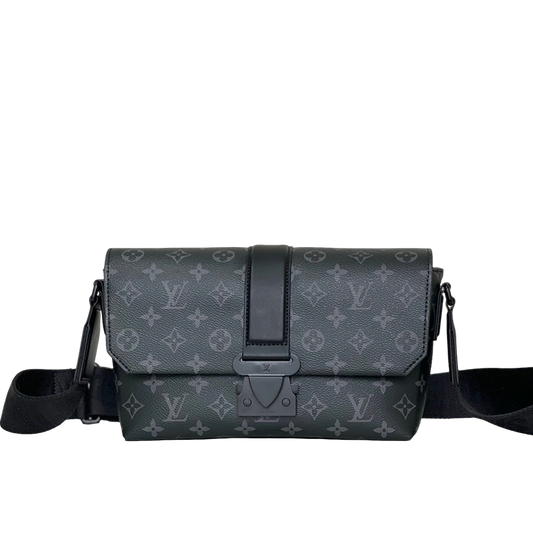 Stylish Louis Vuitton Monogram Canvas Crossbody Bag With Black Buckle Accent M23741