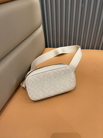 Trendy Fendi Belt Bag With Classic FF Pattern And Prominent Yellow Branding 7m285