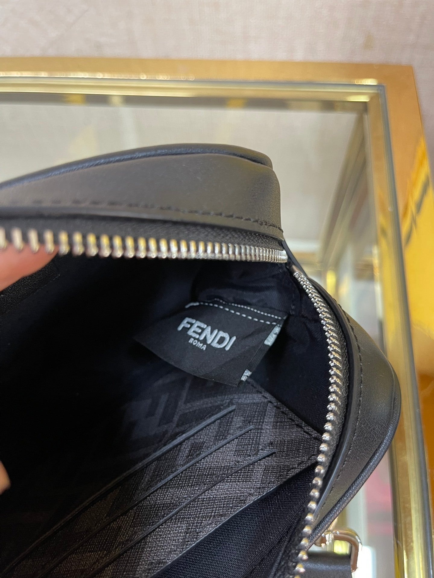 Trendy Fendi Belt Bag With Classic FF Pattern And Prominent Yellow Branding 7m285