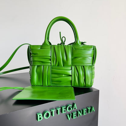 Bottega Veneta Burgundy Ruched Leather Tote Bag With Dual Handles And Adjustable Strap BV729042