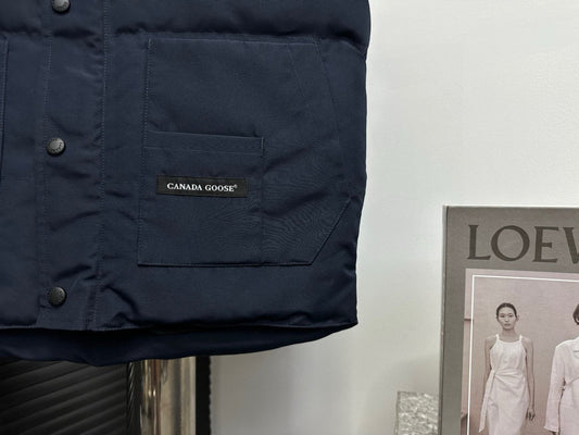 Canada Goose Navy Blue Down Vest For Cold - Weather Comfort