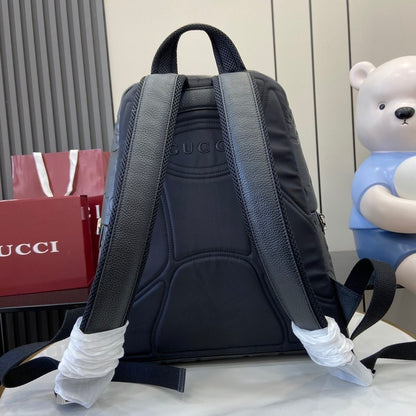 Elegant Black Gucci Backpack With Iconic GG Embossing For Timeless Luxury Style 819065